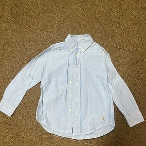 Ralph Lauren polo light blue denim long sleeve button up shirt 4t
